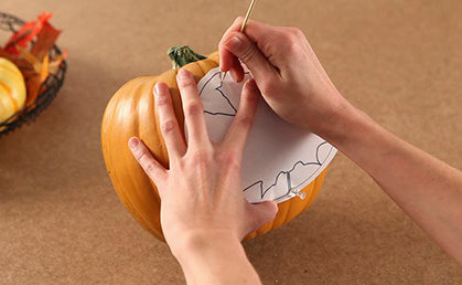 Trace your pattern on your pumpkin