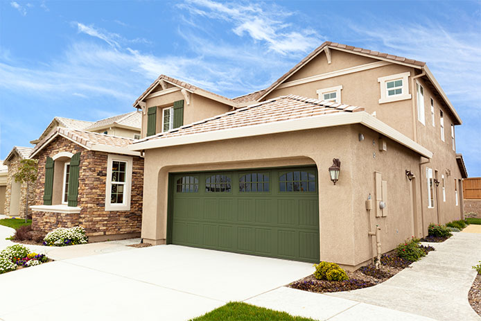 View at the modern upscale California suburb home.