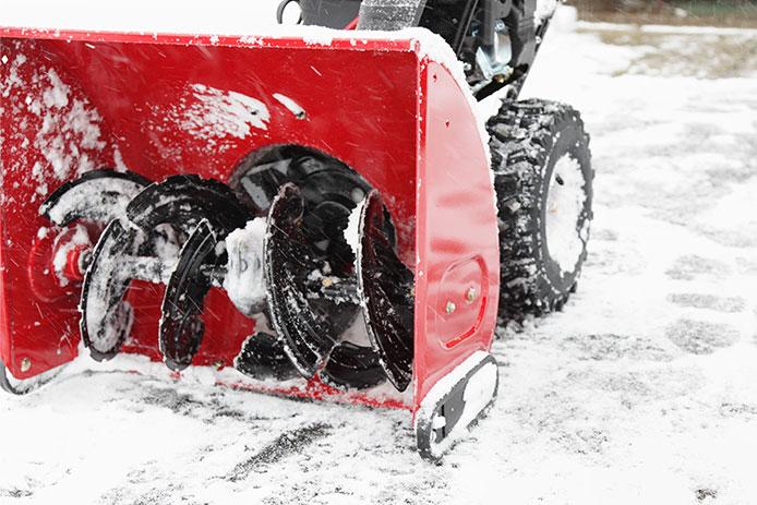 Close-up image of snowblower auger